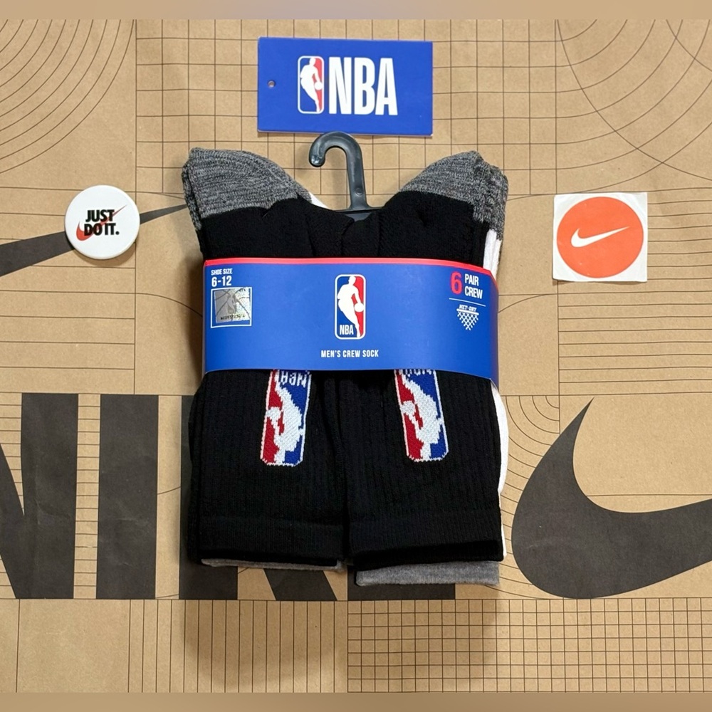 NBA Net-Dry Basketball Cushioned Crew Socks
6-Pack